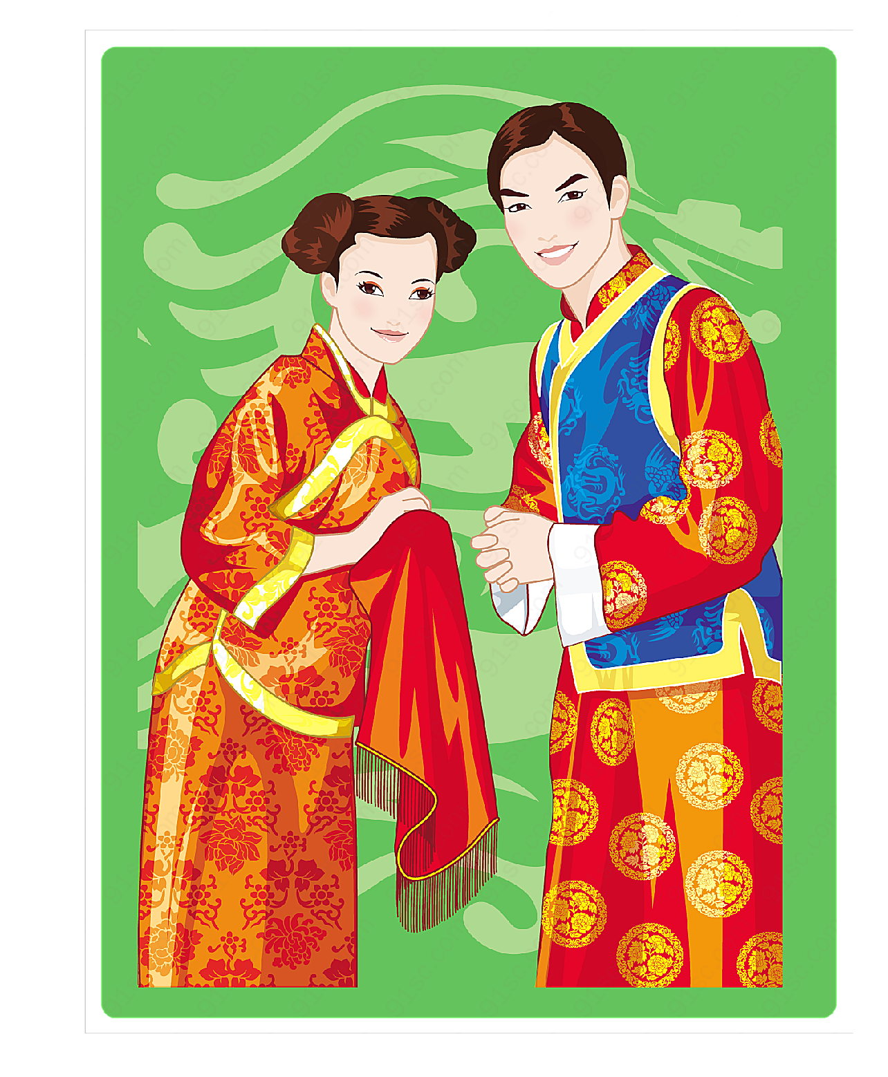 矢量中国新婚夫妇_13矢量生活人物