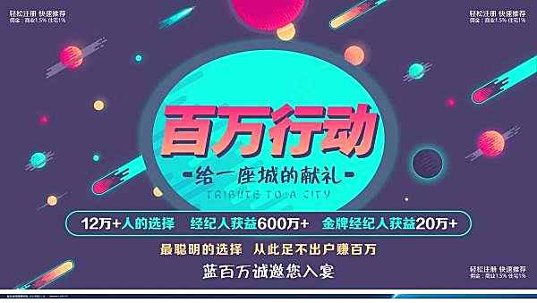 百万行动投资广告宣传广告海报